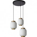 Lampa Wisząca Gosse | Biało-Mosiężna, 3xE27 | Lucide