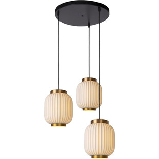 Lampa Wisząca Gosse | Biało-Mosiężna, 3xE27 | Lucide