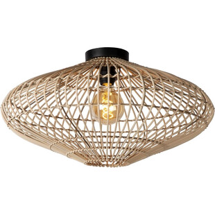Plafon rattanowy boho Magali 56 naturalny marki Lucide