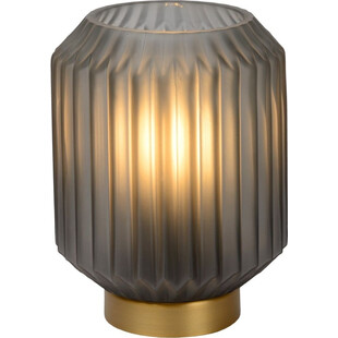 Lampa stołowa szklana Lucide Sueno | Szara, mosiężna | Kup online