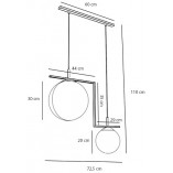 Lampa wisząca Aldex Zac Black II - Szkło, 2 punkty | Sklep z lampami