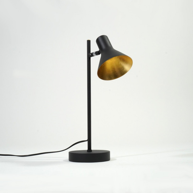 Lampa biurkowa industrialna Nina | Czarno-złota Reality