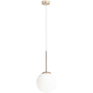 Lampa wisząca szklana kula Bosso Mini 20 biało-złota marki Aldex