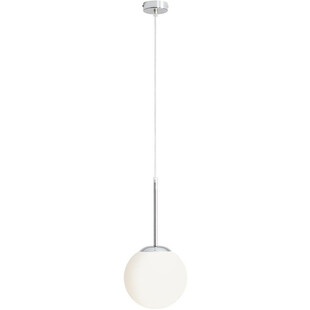 Lampa wisząca szklana kula Bosso Mini 20 biało-chromowana marki Aldex