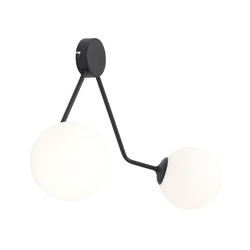 Kinkiet podwójny szklany Holm biało-czarny Aldex | Sklep Lamp
