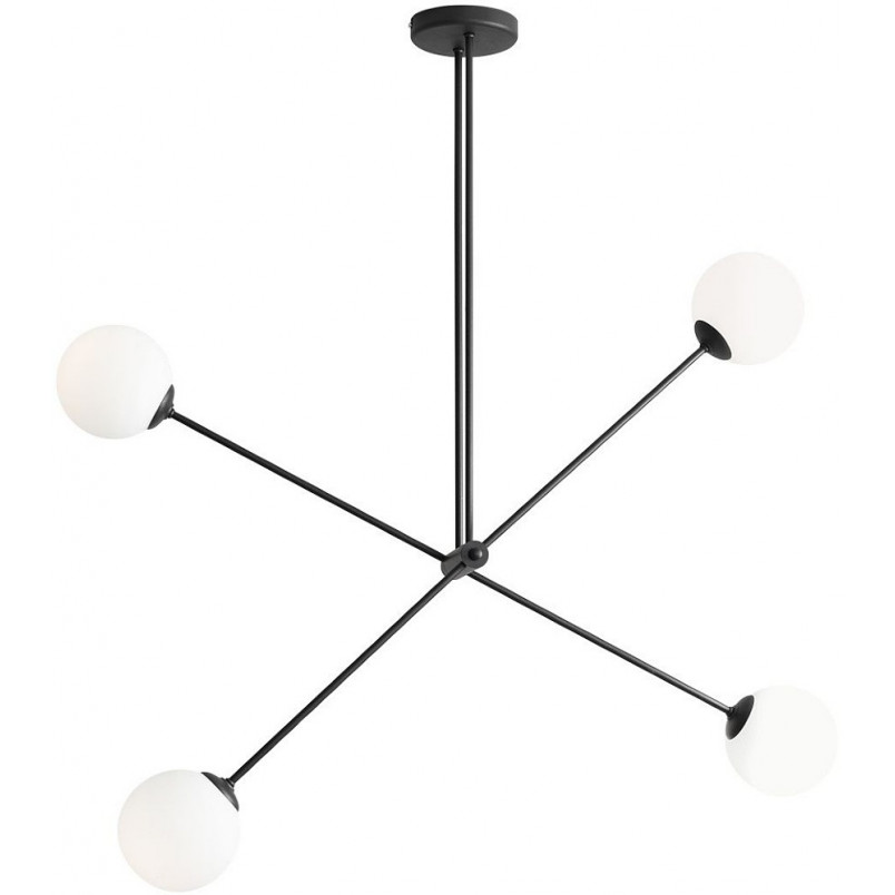 Lampa sufitowa Ohio IV - szklane kule, biało-czarna | Aldex