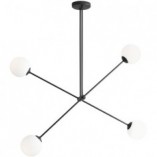 Lampa sufitowa Ohio IV - szklane kule, biało-czarna | Aldex