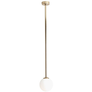 Lampa sufitowa szklana kula Pinne Long 14 biało-złota marki Aldex