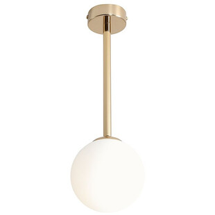 Lampa sufitowa szklana kula Pinne Short 14 biało-złota marki Aldex