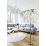 Lampa podłogowa Leavy biało-chromowa | Elegancki design