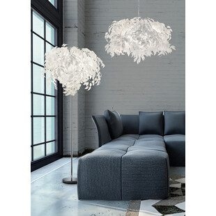 Lampa podłogowa Leavy biało-chromowa | Elegancki design