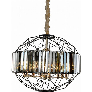 Lampa wisząca kula z kryształkami Treglino 64 czarno-złota marki Auhilon