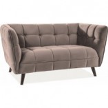 Sofa welurowa 2-osobowa Castello - Signal | Beżowa, Wenge
