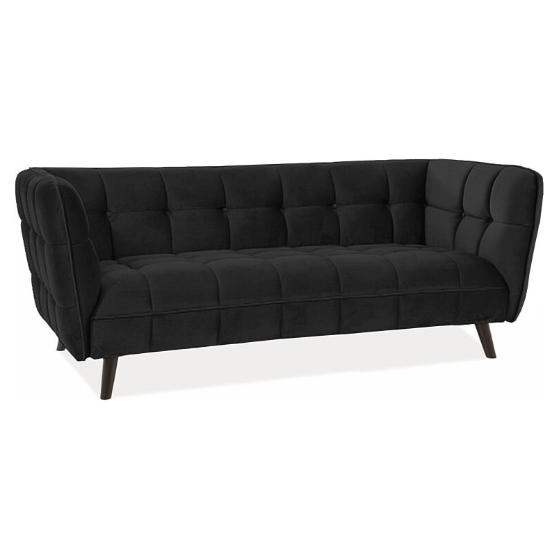 Sofa welurowa 3 osobowa Castello - Signal | Czarny wenge