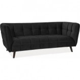 Sofa welurowa 3 osobowa Castello - Signal | Czarny wenge