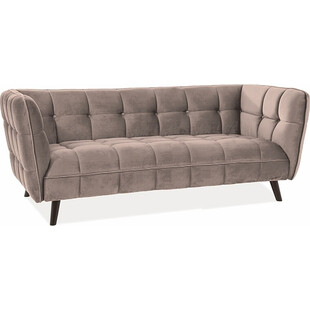 Sofa welurowa 3-osobowa Castello Signal | Beżowa, Wenge | Kup online
