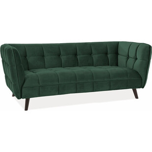 Sofa welurowa 3-osobowa Castello Signal - Zielona, Wenge | Komfort i styl