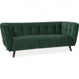 Sofa welurowa 3-osobowa Castello Signal - Zielona, Wenge | Komfort i styl
