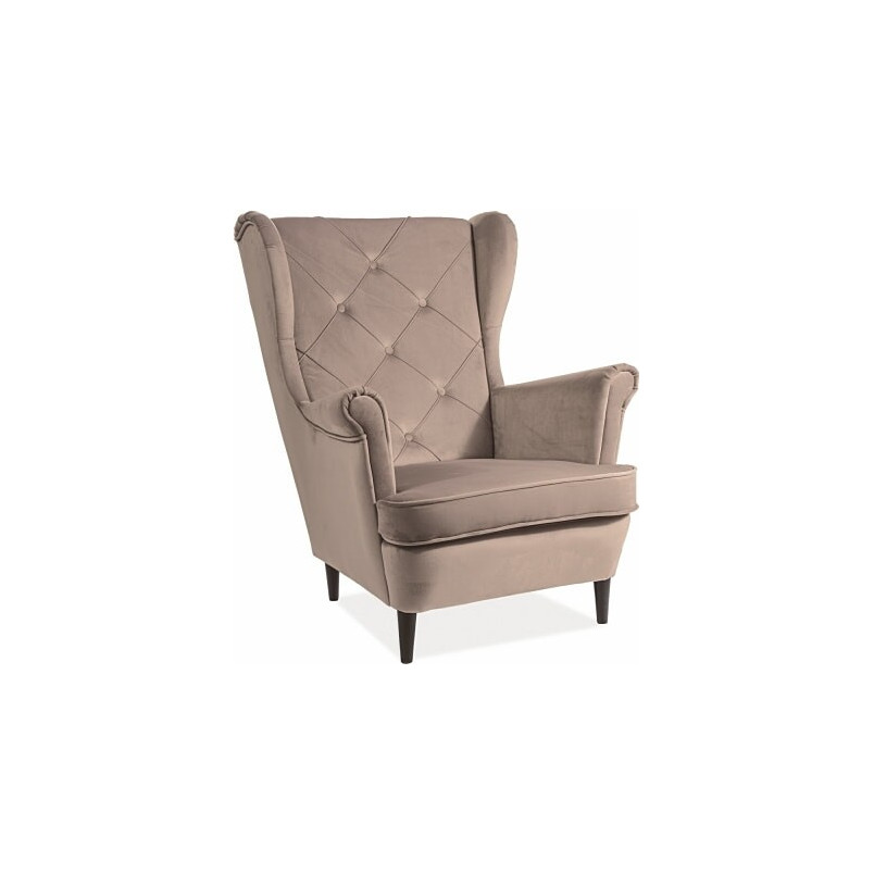 Fotel Chesterfield Lady Velvet beżowy Signal - Komfort i elegancja