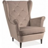 Fotel Chesterfield Lady Velvet beżowy Signal - Komfort i elegancja
