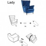 Fotel Chesterfield Lady Velvet beżowy Signal - Komfort i elegancja