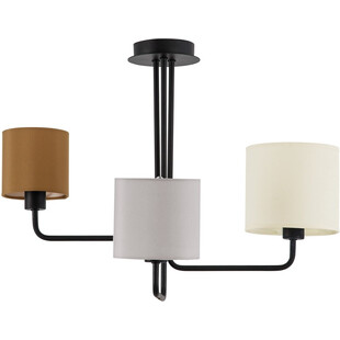 Lampa sufitowa potrójna z abażurami Tona czarny/szary/brązowy/beżowy