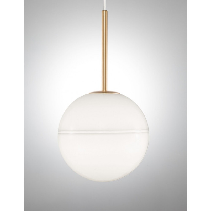 Lampa Wisząca Glamour Pekin - Szkło Białe/Mosiądz | Decolab24