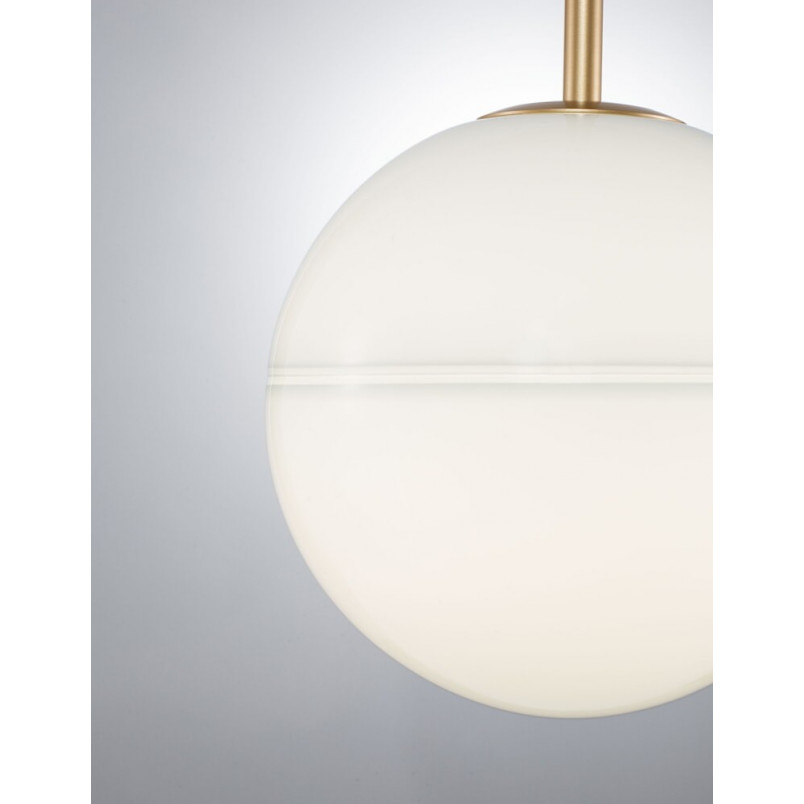 Lampa Wisząca Glamour Pekin - Szkło Białe/Mosiądz | Decolab24