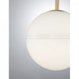 Designerska Lampa wisząca szklana kula glamour Pekin 25 mosiądz/złoty/biały do kuchni i salonu