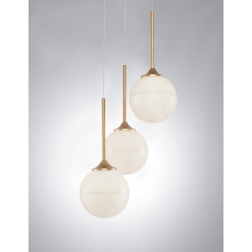 Lampa wisząca Pekin III - szkło, mosiądz, 25cm | Decolab24
