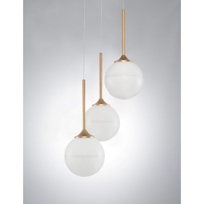 Lampa wisząca Pekin III - szkło, mosiądz, 25cm | Decolab24