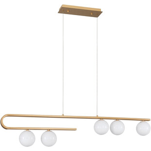 Lampa wisząca szklane kule Pekin IV mosiądz/złoty/biały