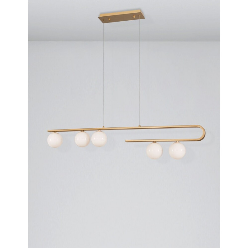 Lampa Wisząca Pekin - Szkło, Mosiądz, Glamour | Decolab24