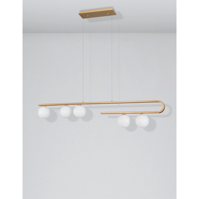 Lampa Wisząca Pekin - Szkło, Mosiądz, Glamour | Decolab24
