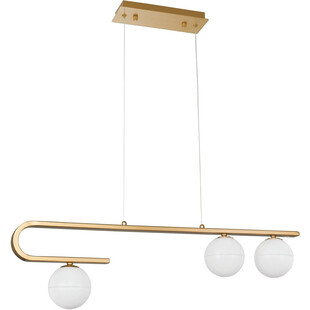 Lampa wisząca szklane kule Pekin Long III mosiądz/złoty/biały
