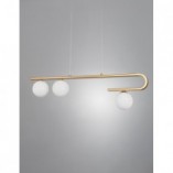 Lampa Wisząca Pekin Long III | Mosiądz, Szkło | Decolab24