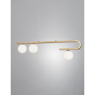 Lampa wisząca szklane kule Pekin Long III mosiądz/złoty/biały