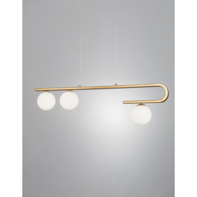Lampa Wisząca Pekin Long III | Mosiądz, Szkło | Decolab24
