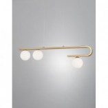 Lampa Wisząca Pekin Long III | Mosiądz, Szkło | Decolab24