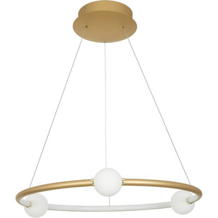 Lampa wisząca okrągła glamour Lilla 64 LED satynowe złoto