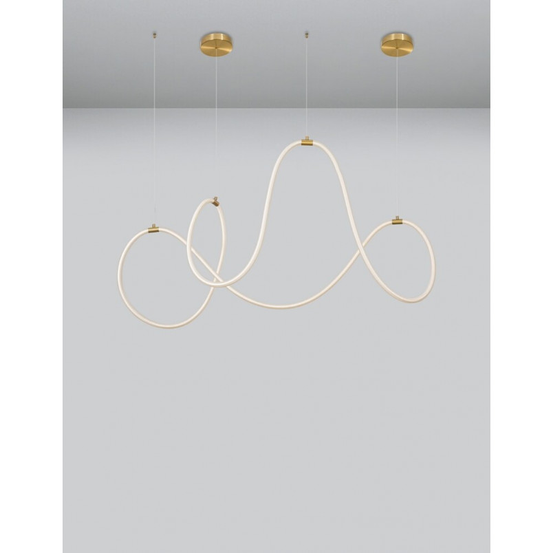 Lampa wisząca LED Lireca - Nowoczesny design, mosiądz | Decolab24
