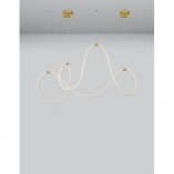 Designerska Lampa wisząca nowoczesna Lireca 150 LED mosiądz/złoty do kuchni i salonu