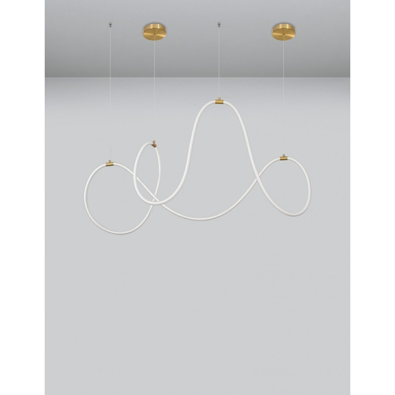 Lampa wisząca LED Lireca - Nowoczesny design, mosiądz | Decolab24