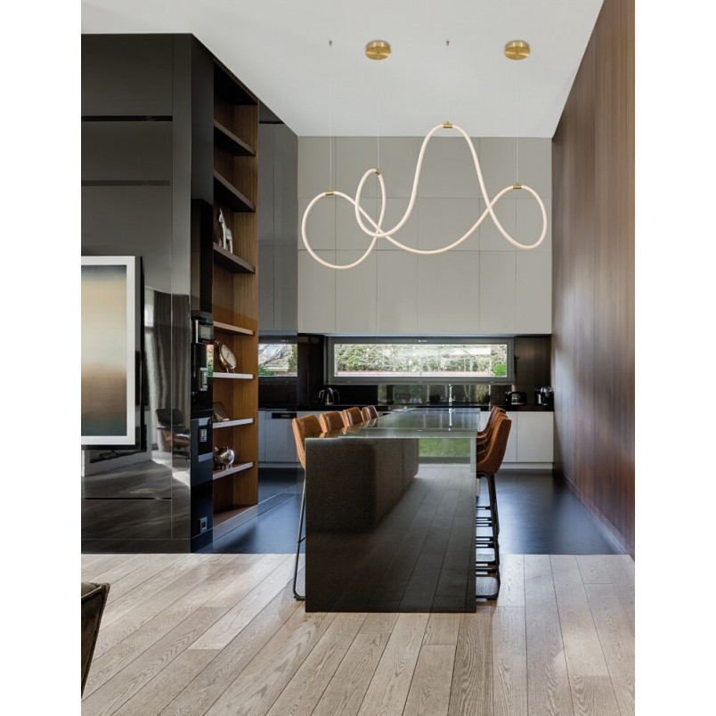 Lampa wisząca LED Lireca - Nowoczesny design, mosiądz | Decolab24