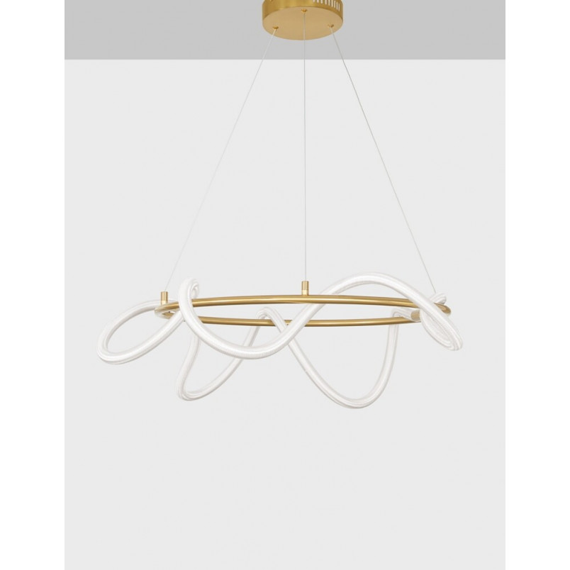 Lampa Wisząca LED Lireca - Mosiądz, 60cm | Decolab24