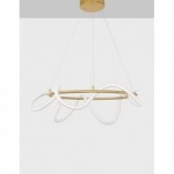 Designerska Lampa wisząca nowoczesna Lireca 60 LED mosiądz/złoty do kuchni i salonu