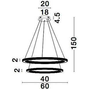 Lampa wisząca LED mosiądz | Nolion 60cm - Decolab24