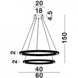 Lampa wisząca LED mosiądz | Nolion 60cm - Decolab24