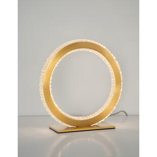 Lampa stołowa glamour mosiądz z kryształkami | Decolab24