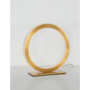 Lampa stołowa glamour mosiądz z kryształkami | Decolab24